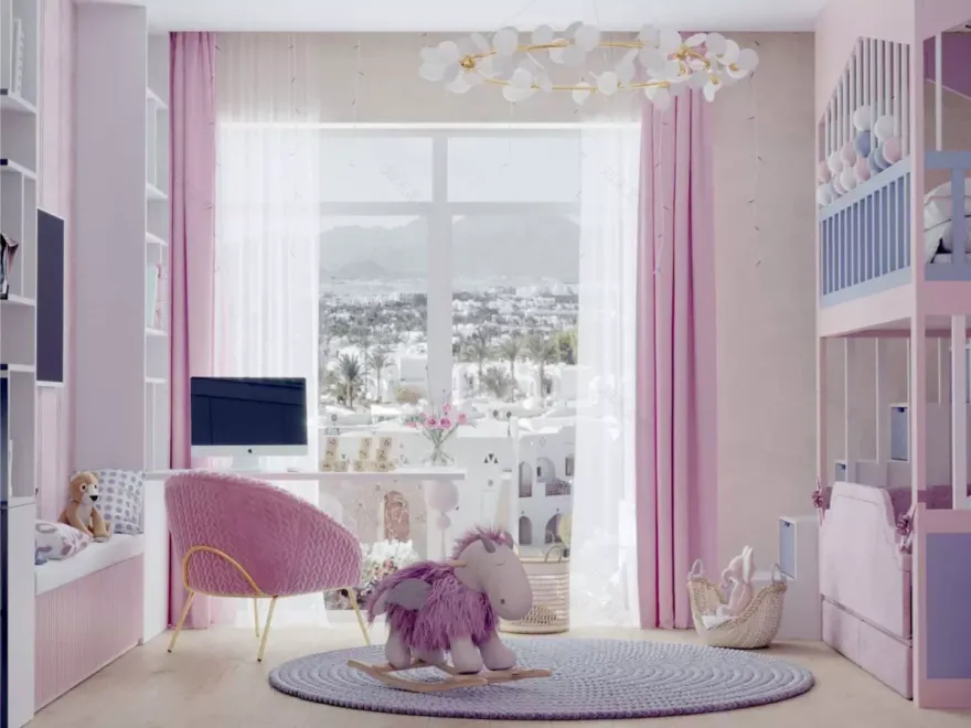 ≡ ➤ Сиренево-розовая мебель в детскую восьмимесячной девочки ⋆ ⋆ Фабрика мебели «Mamka™» ᐈ Эксперт детского пространства-6