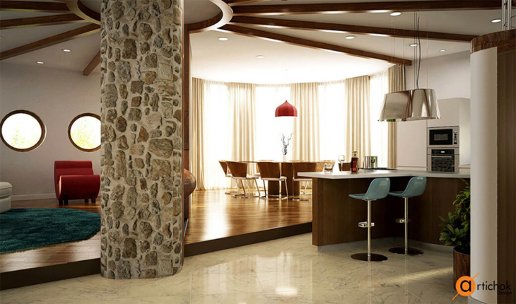 Интерьер круглого дома в эко-стиле - Art-i-chok-19