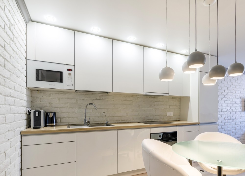 现代简约小厨房与客厅一体空间设计-16