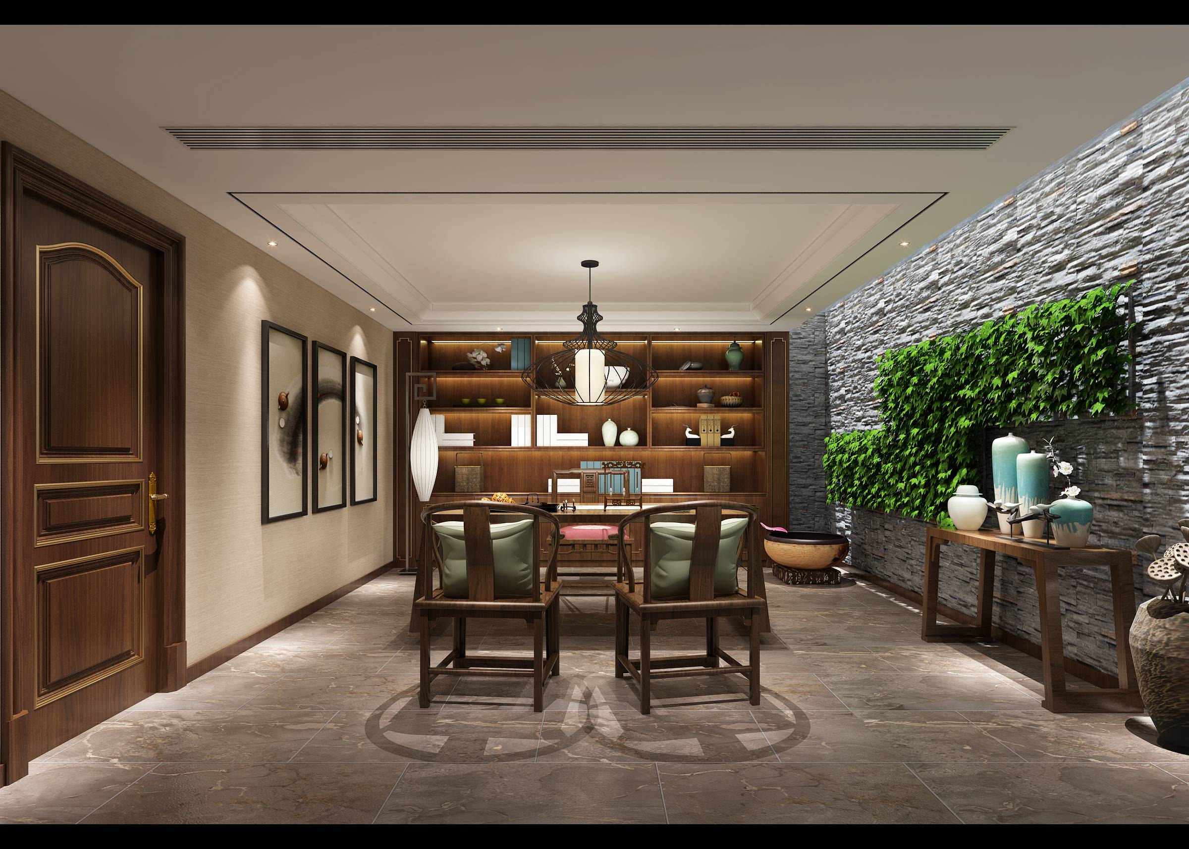 新中式 中式古典 奢华家装别墅样板房-12-24