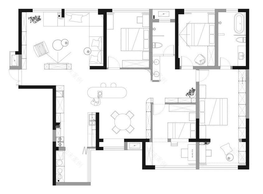 200㎡四口之家旧房改造丨PChouse家居画报-79