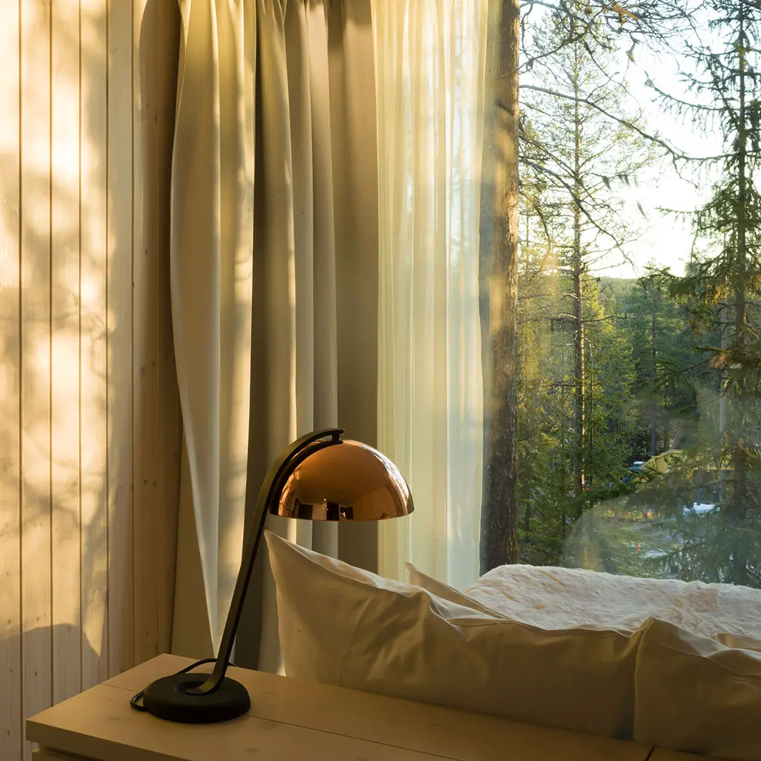 芬兰北极树屋酒店,玻璃木屋览雪景极光-15