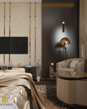 主卧室内部装饰丨Helen ragaie（在ON studio监督下）