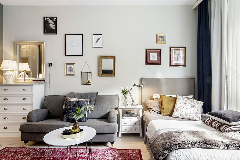 瑞典 29 平米微型公寓 | 酒店式布局,厨房岛台多功能设计-1