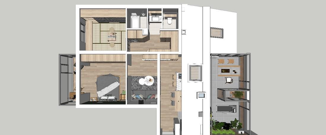 90平米顶层小三居大改造-4
