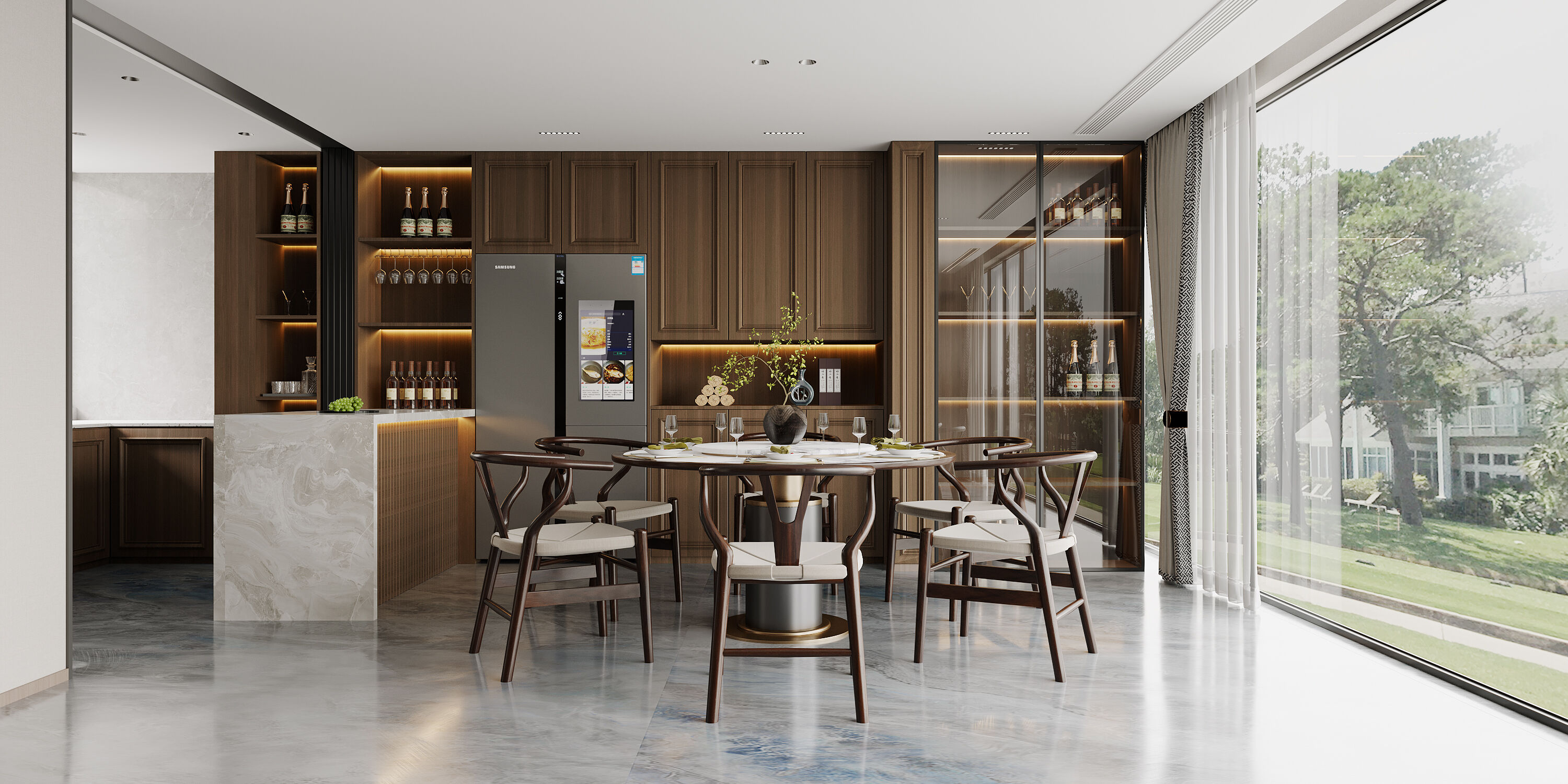 现代风格挑空别墅-5