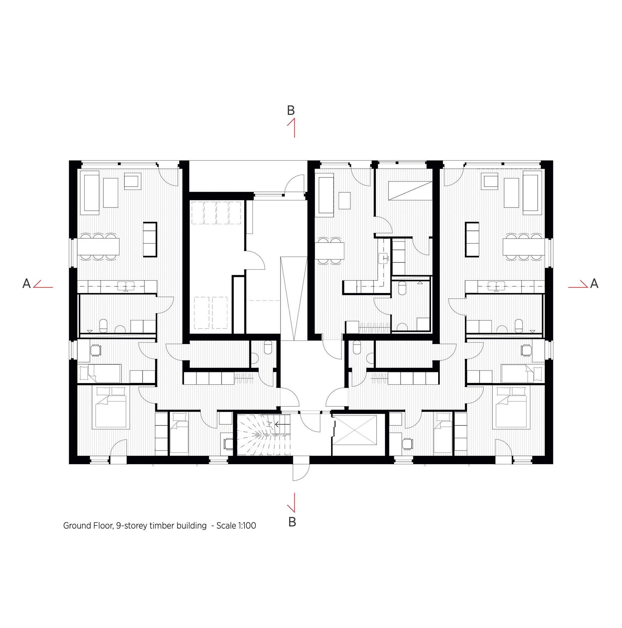 Kajstaden Tall Timber Building / C.F. Møller Architects-16