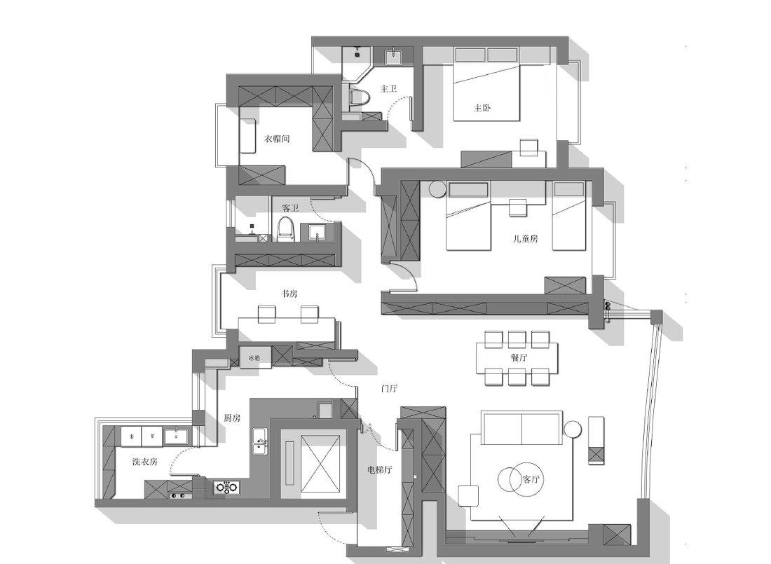 极简黑白灰高级感住宅设计-9