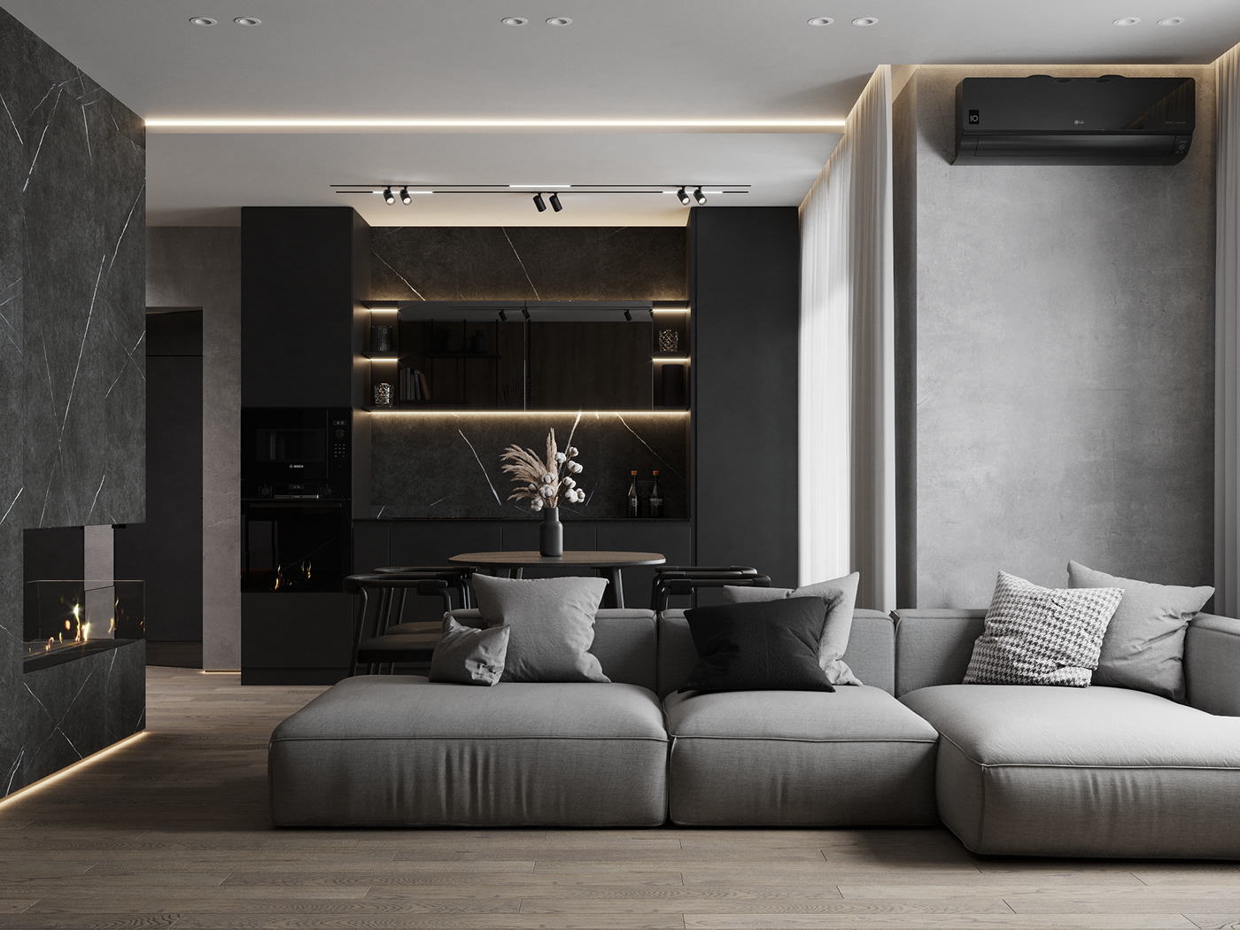 现代黑色调空间  神秘大气！-2