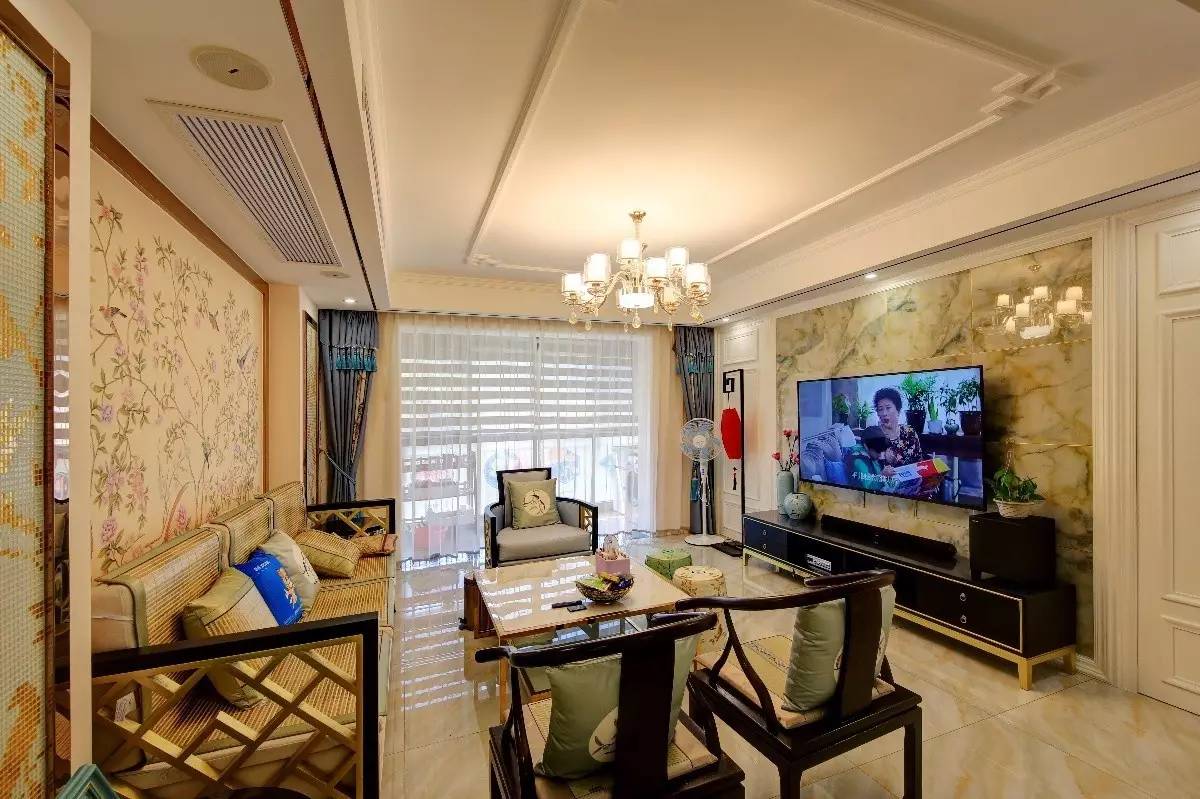 125m2新中式，小吧台的吊灯，太美了！-16