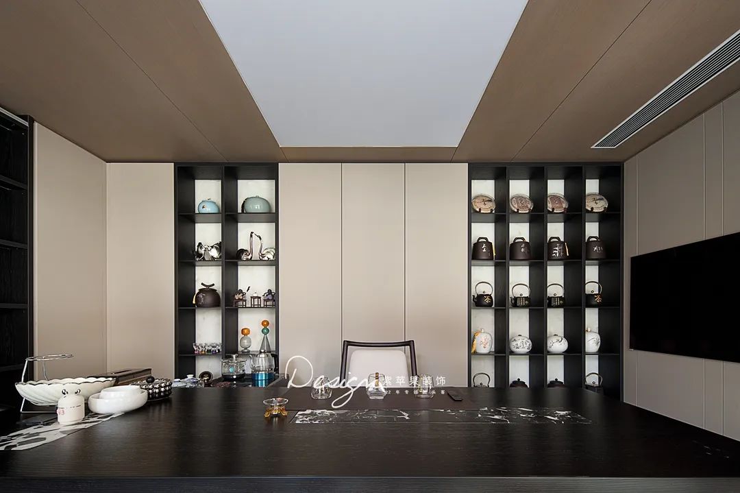 300㎡木质与石材奏响现代风的自然和弦丨紫苹果全案设计-40