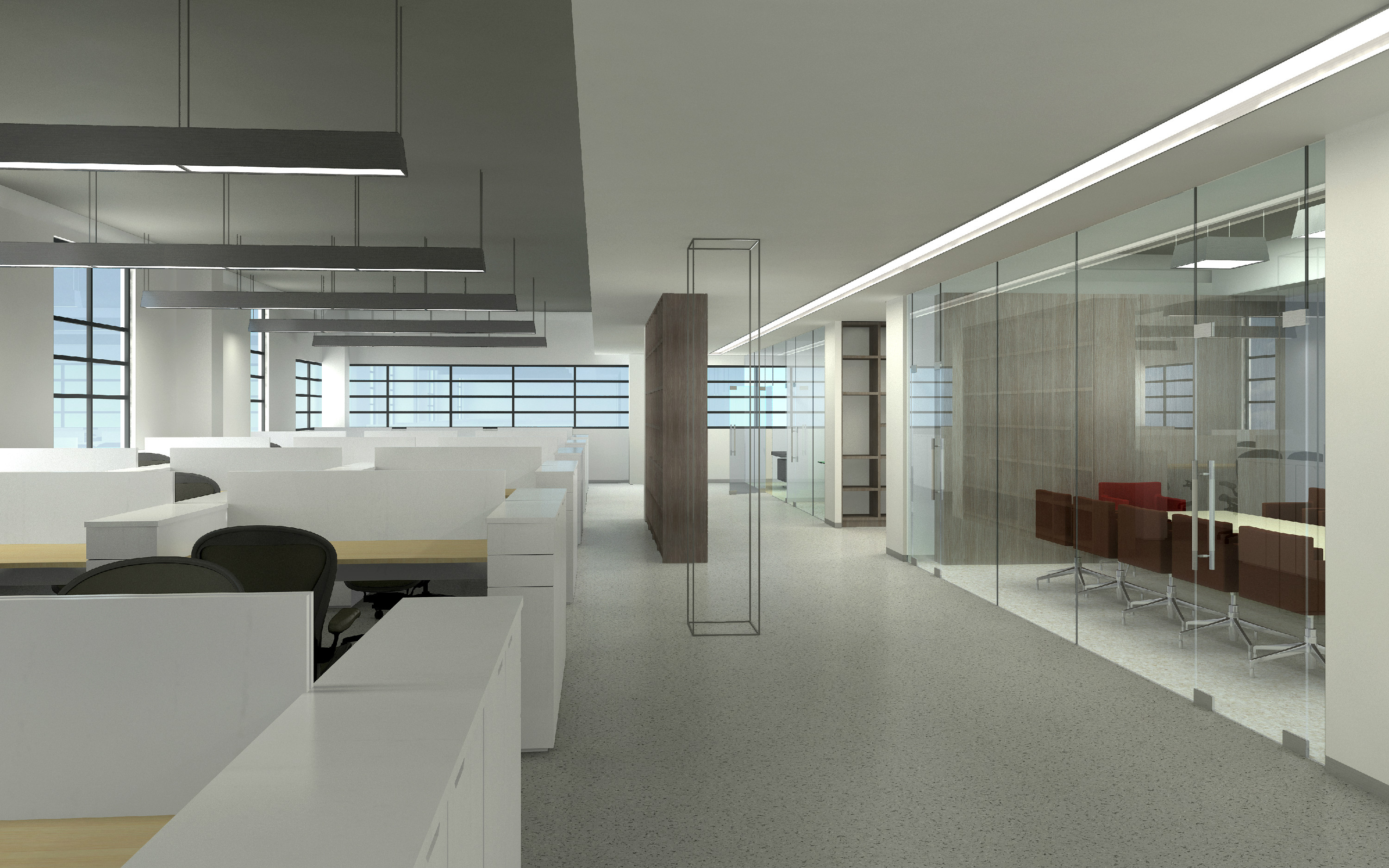 办公楼研发楼设计水泥墙工业风格办公室-0