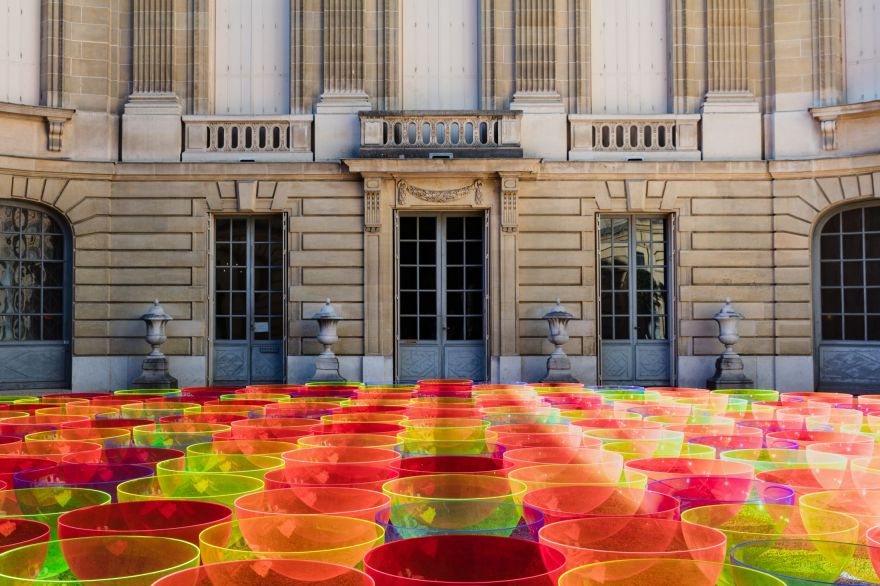 亚克力碗组成的彩虹装置-25