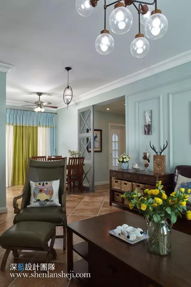 夏日抹茶——120㎡简约美式小清新-36