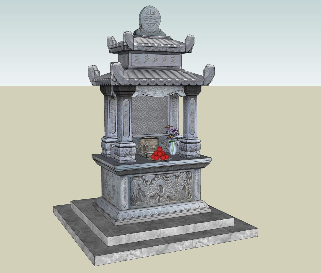 越南古建筑寺庙Sketchup模型库（P2）-9