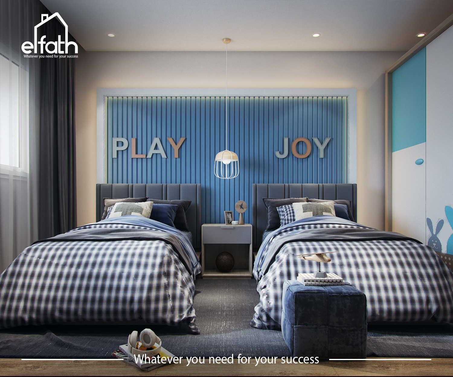 Resident home girls & boys Bedroom interior design-11