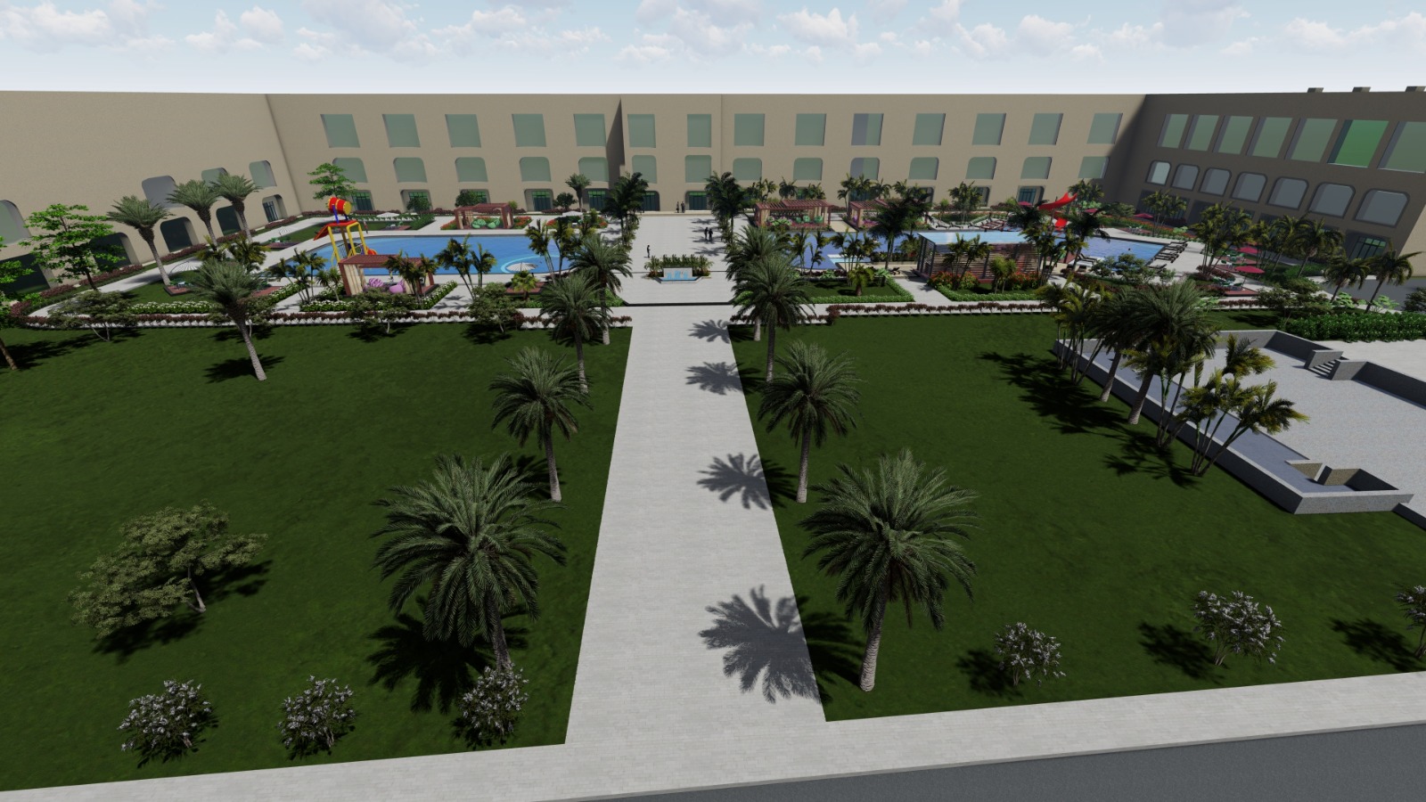 landscape works and swimming pool area-8