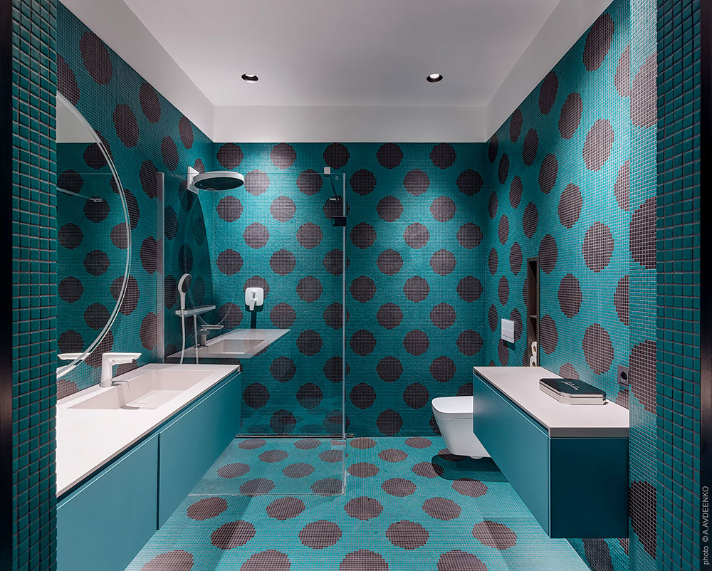 乌克兰 Dnipro 多彩波点公寓设计-14