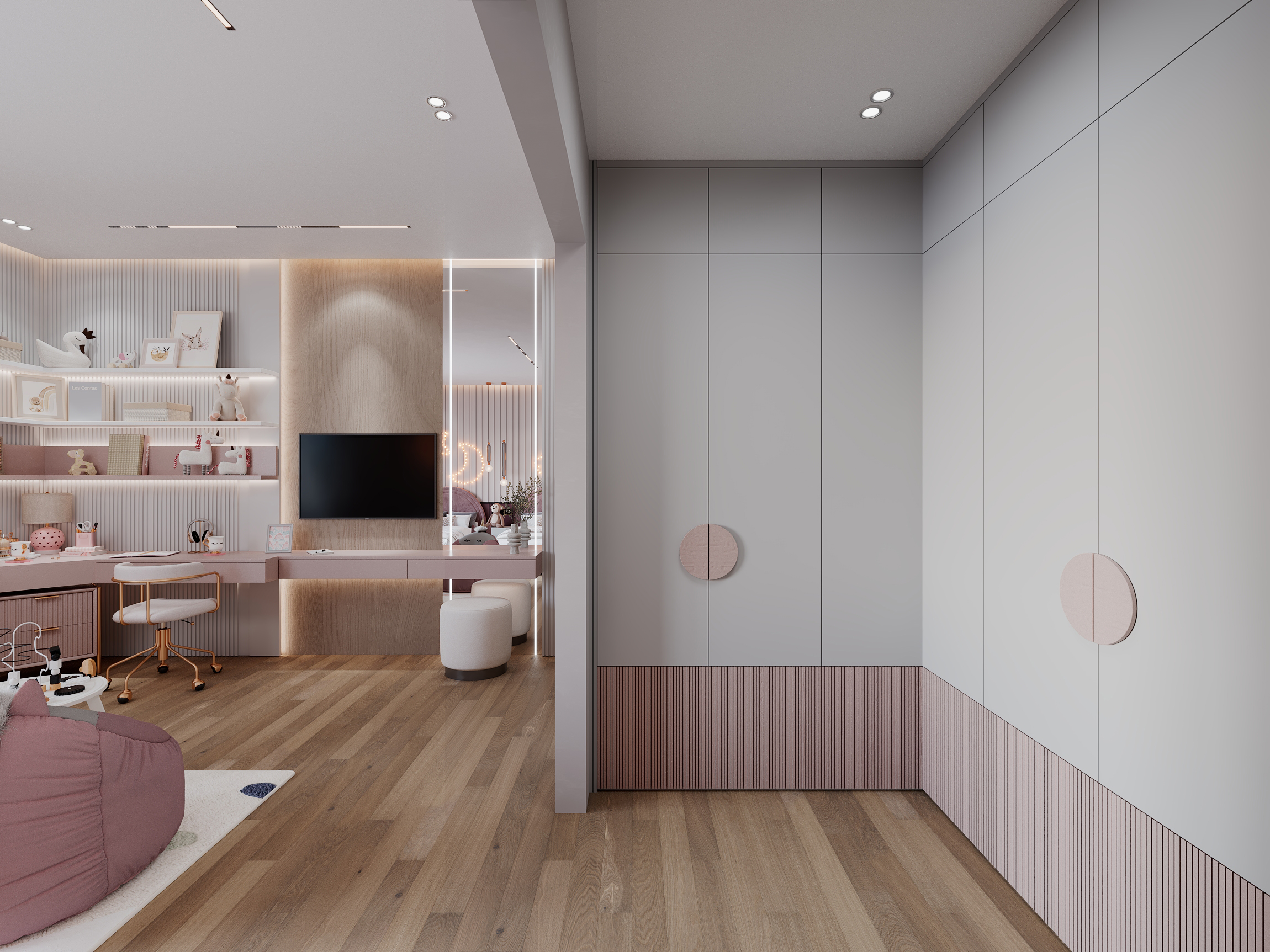 别墅双床儿童卧室-8