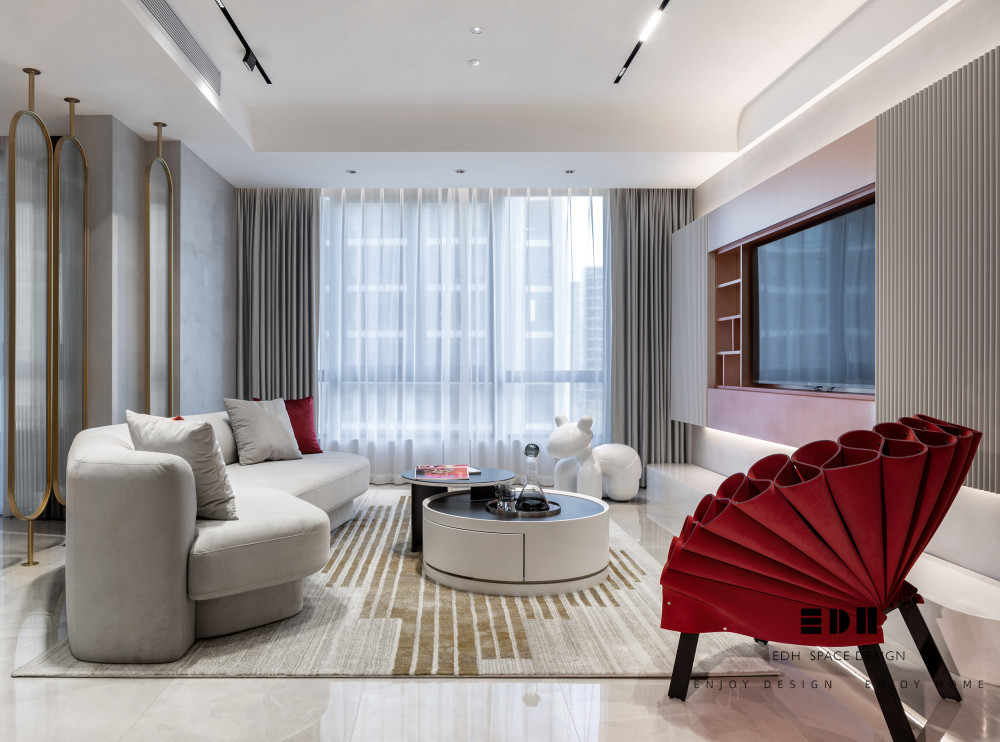 星空之梦 · 红金交织的现代家居空间-17