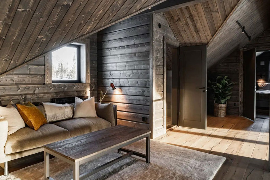 现代 Scandinavian 暗色调木屋设计-16