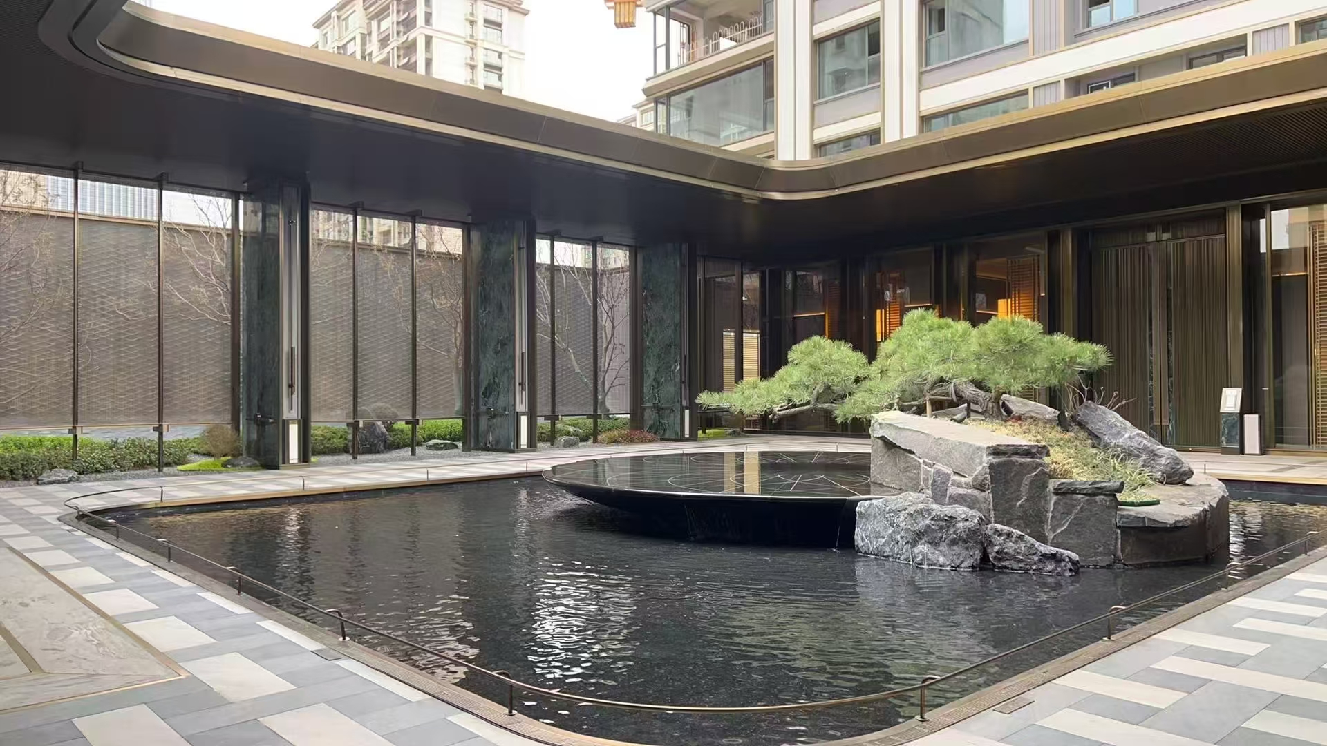 小区园林景观水景及酒店入口不锈钢景墙-6