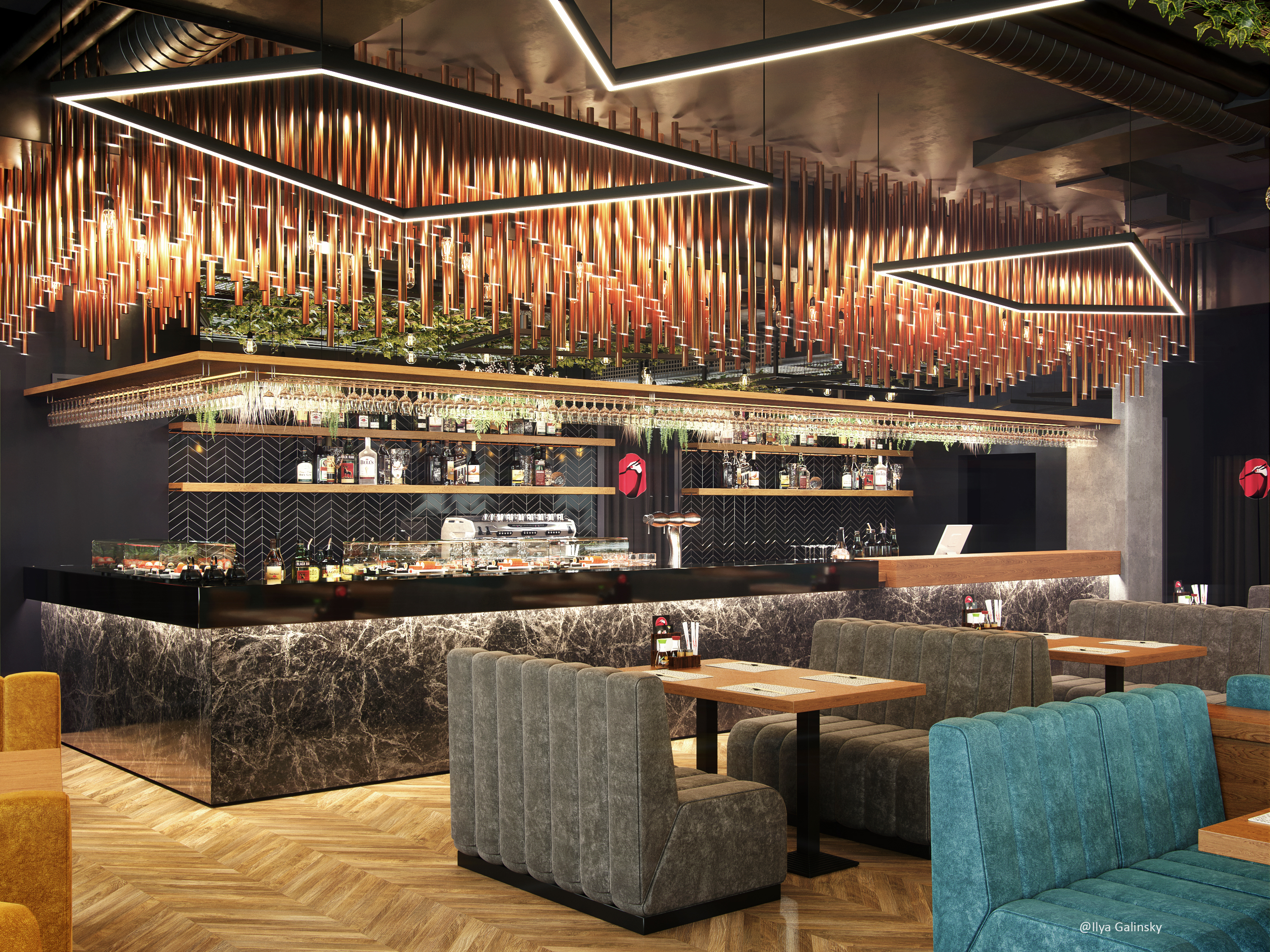 Yakitoria 餐厅室内设计丨俄罗斯丨Architectural Studio of Matrosov-9