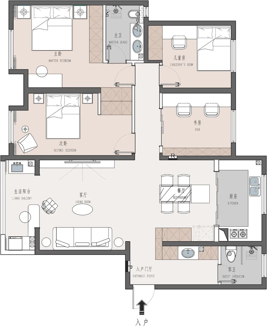 西安万熙天地意式轻奢家居设计丨中国西安丨西安大小空间设计-53