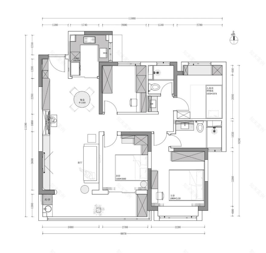 南京翡翠天际126㎡精装改造丨中国南京丨北岩设计-18