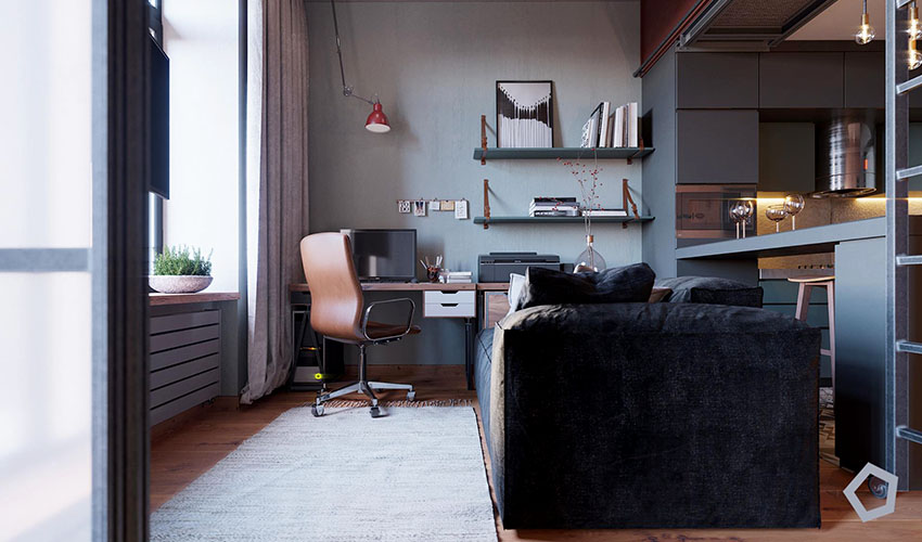 乌克兰96㎡工业风住宅  Polygon Architecture - Design-5