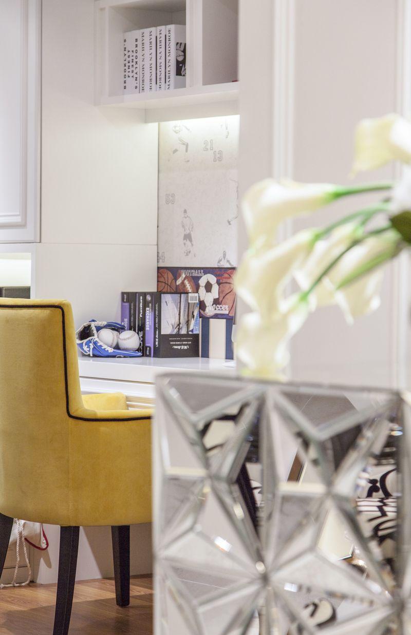 《万锦·紫园》新古典风格样板间 | 黑白灰与橘色的艺术碰撞-23