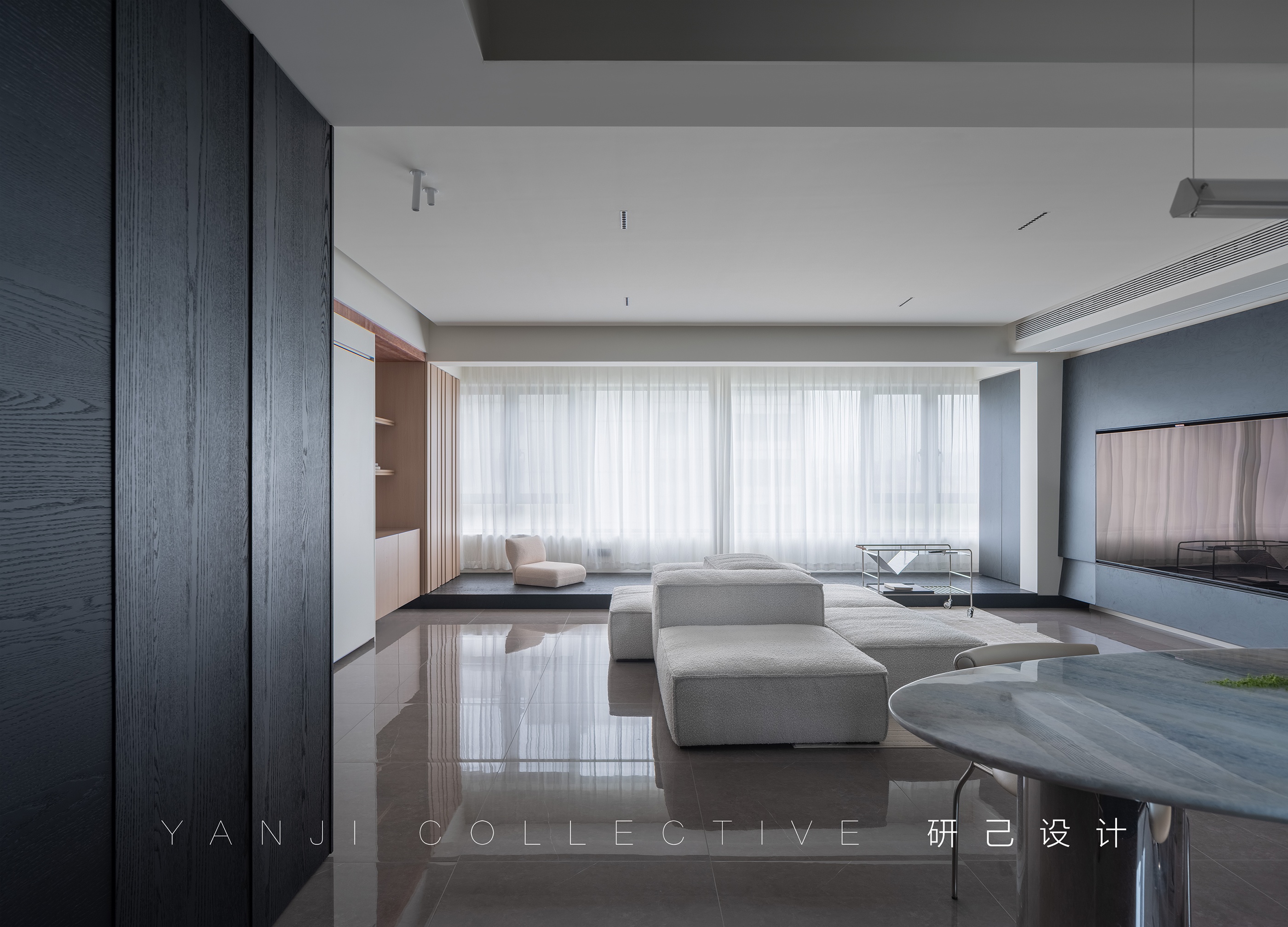 研己实景·142平精装修改造蓝调新家丨中国北京丨研己设计-0