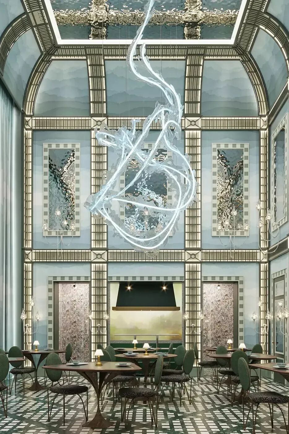 香港全新超级豪宅「天御 THE LEGACY」法式餐厅丨中国香港丨法国设计师Jean  Louis Deniot-15