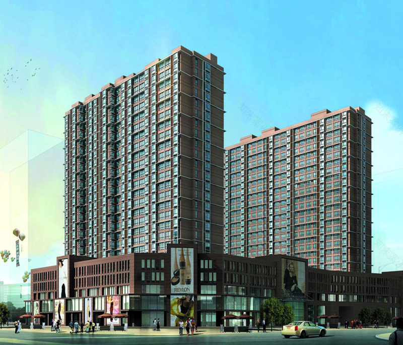 繁华都市中的宜居绿洲·商住楼建筑外观设计案例-38