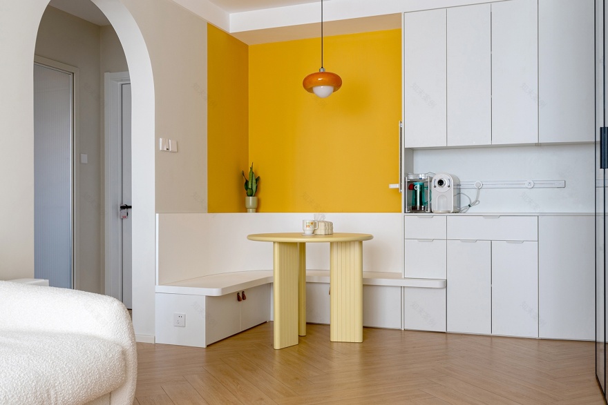 70㎡柠檬黄+墨绿奶油风甜蜜双人居丨中国北京丨久栖设计-22