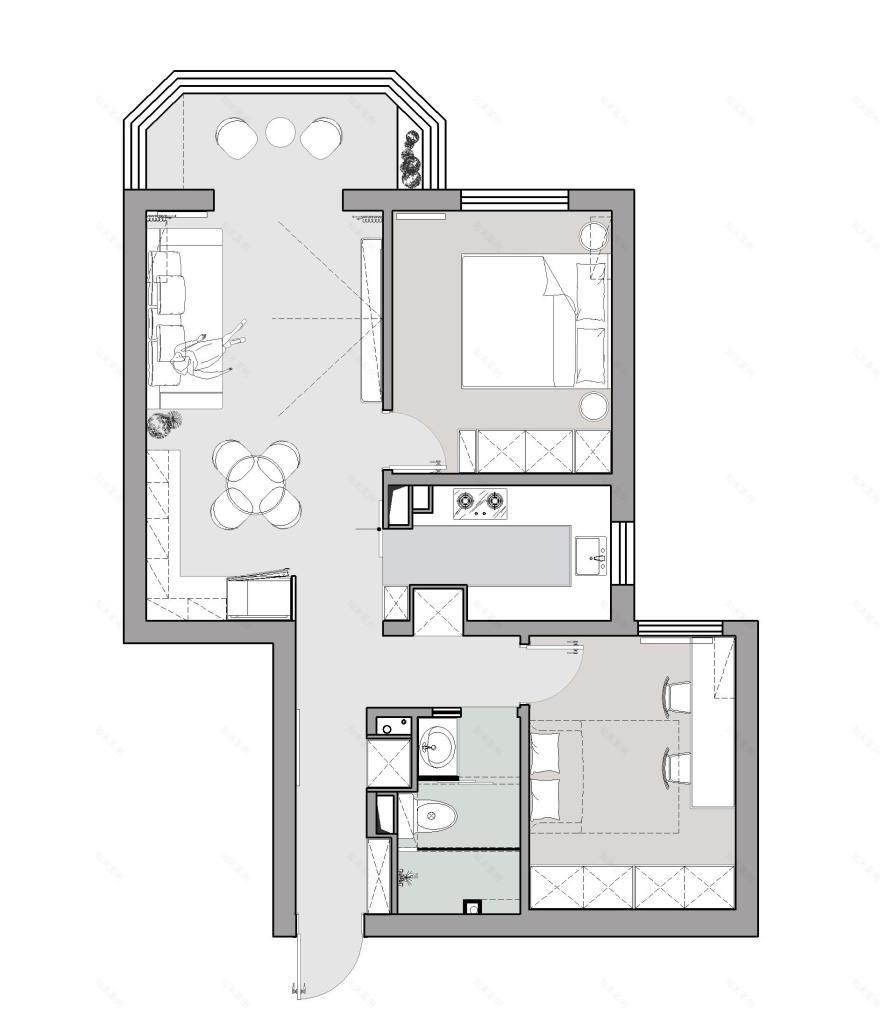 70㎡简约风的留白之所,慢生活的理想家丨久栖设计-60