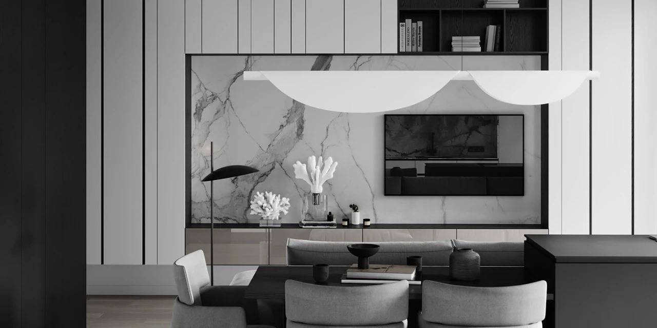 基辅黑白灰禁欲系家居,Anastasiia Reznichenko 现代设计典范-0