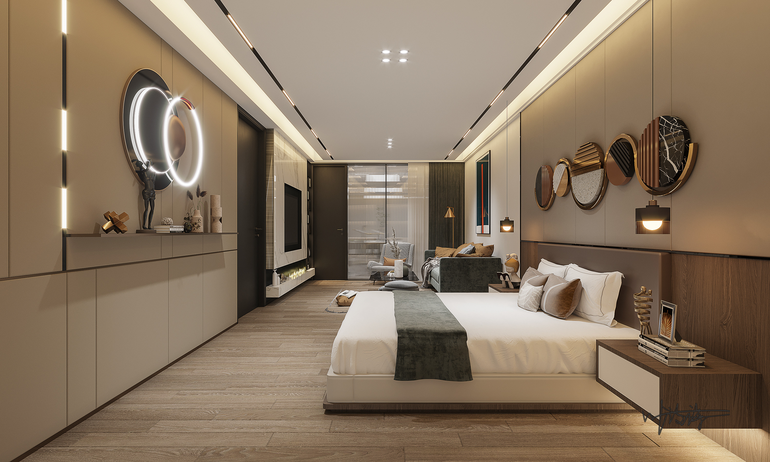 现代风|素雅家宅，生活空间的一体两面                     -6