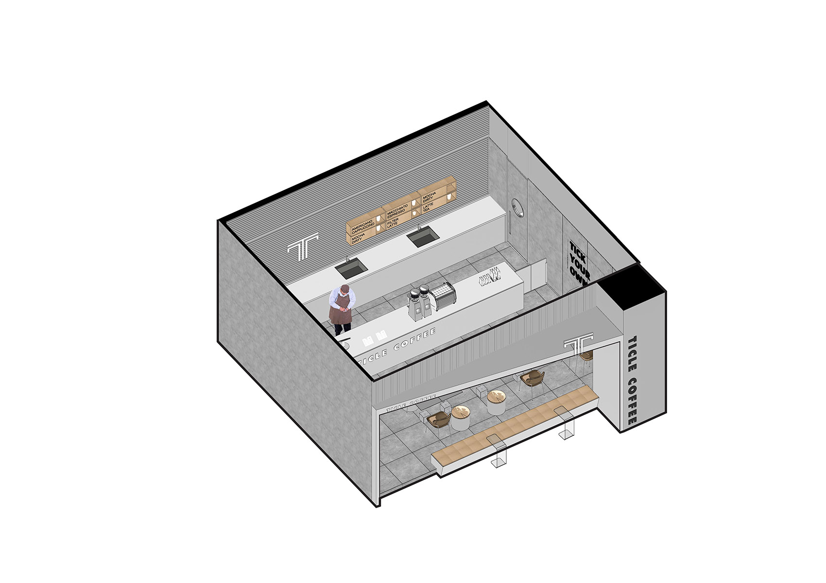 Ticle Coffee系列店设计丨中国沈阳丨大观建筑设计-139