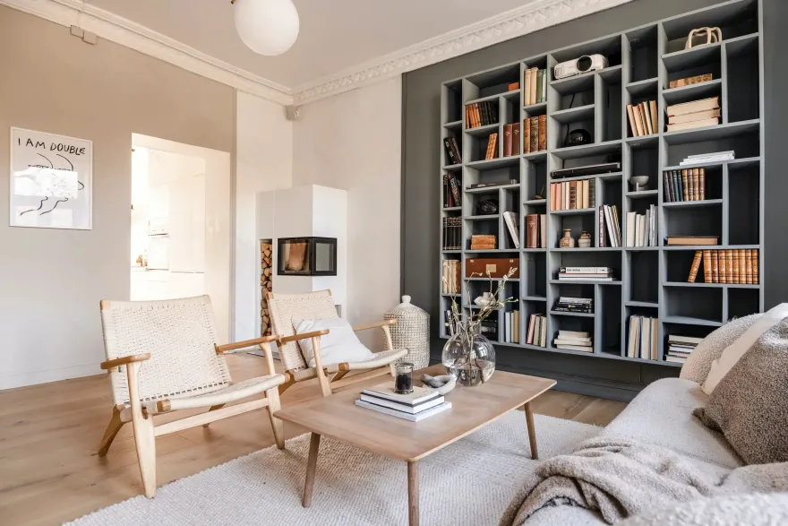 奥斯陆 19 世纪建筑中的柔和现代公寓-3