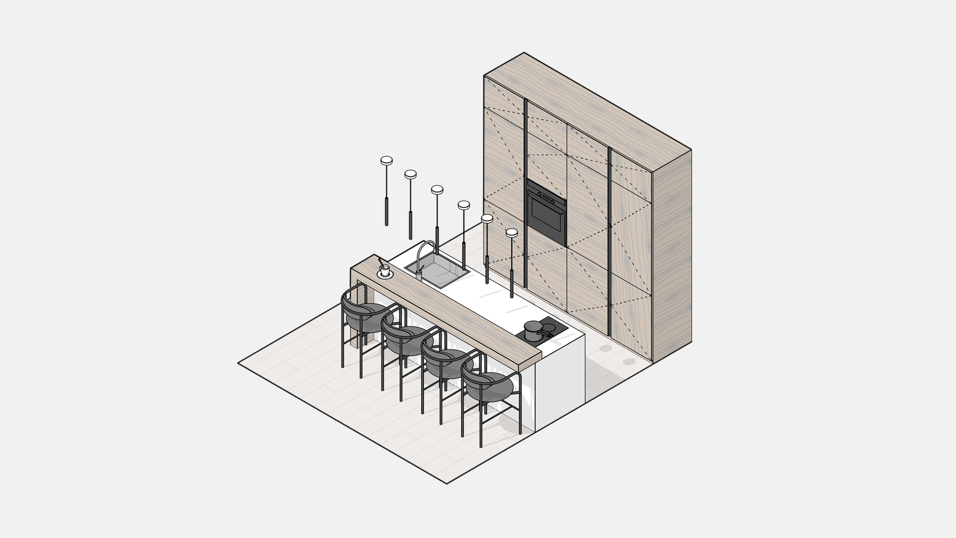 3D INTERIOR FRAGMENTS. REVIT-3
