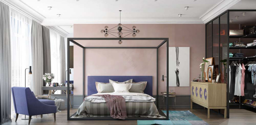 现代家居 pastel 色彩与木质元素设计-18