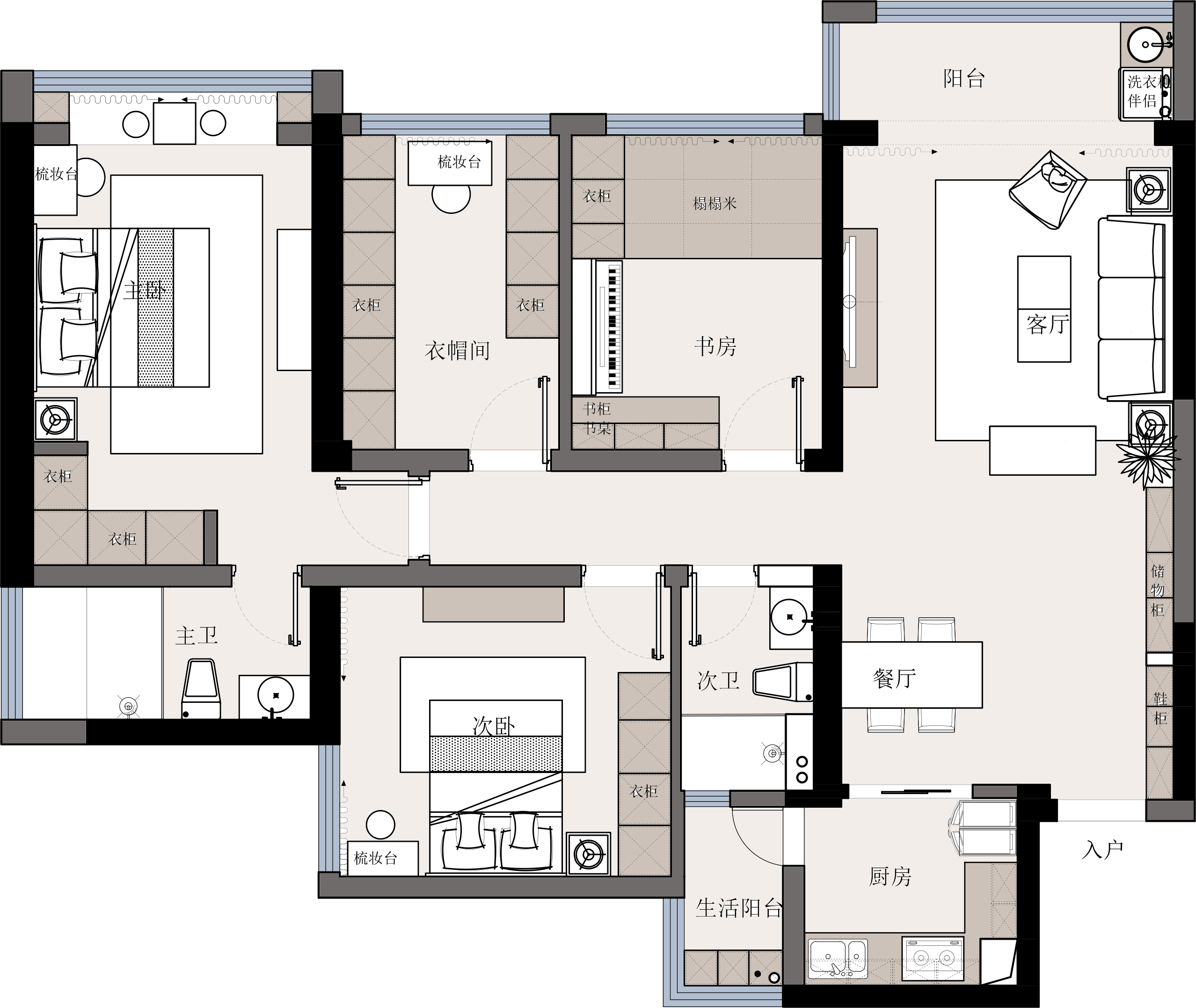 玖龙玺花园的后现代混搭家居设计-10