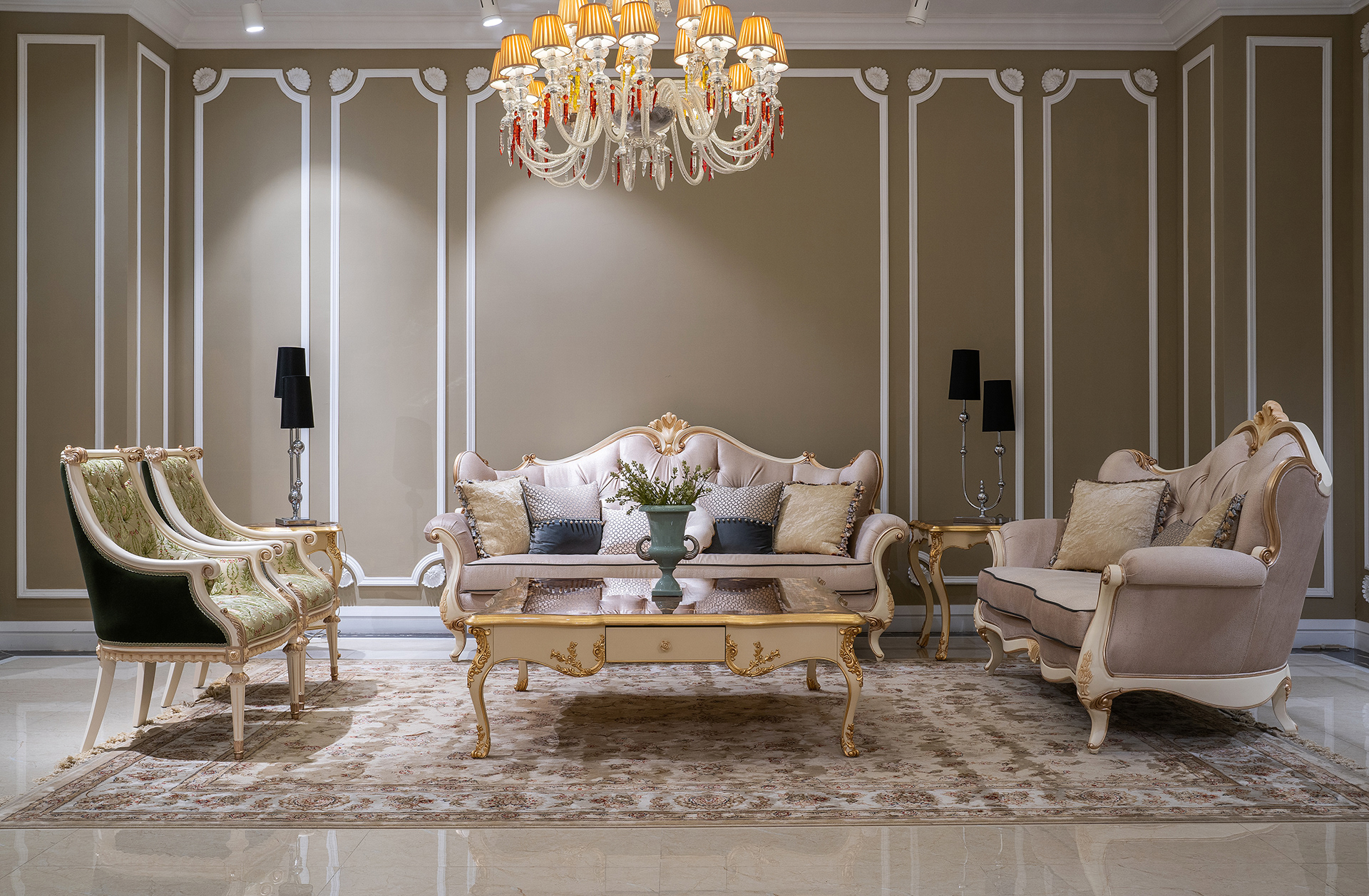 Classic French Romantic Sofa Set-4