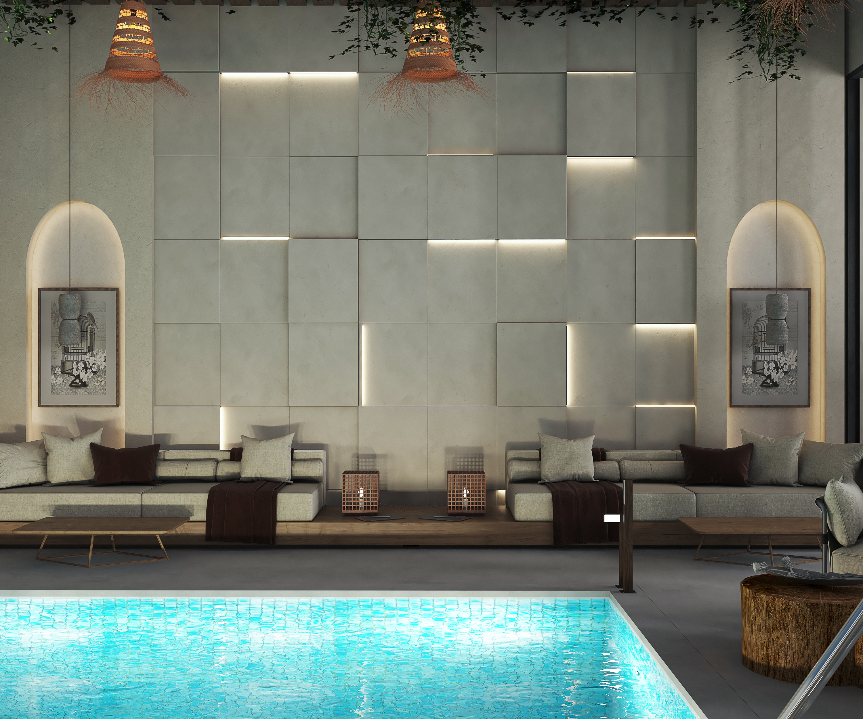 Bohemian swimming pool design in Kuwait-1