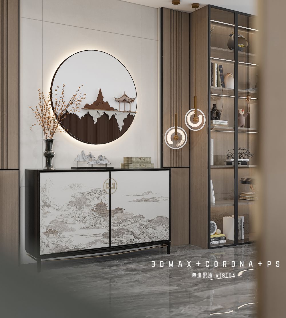 空间渲染—禅意新中式-1