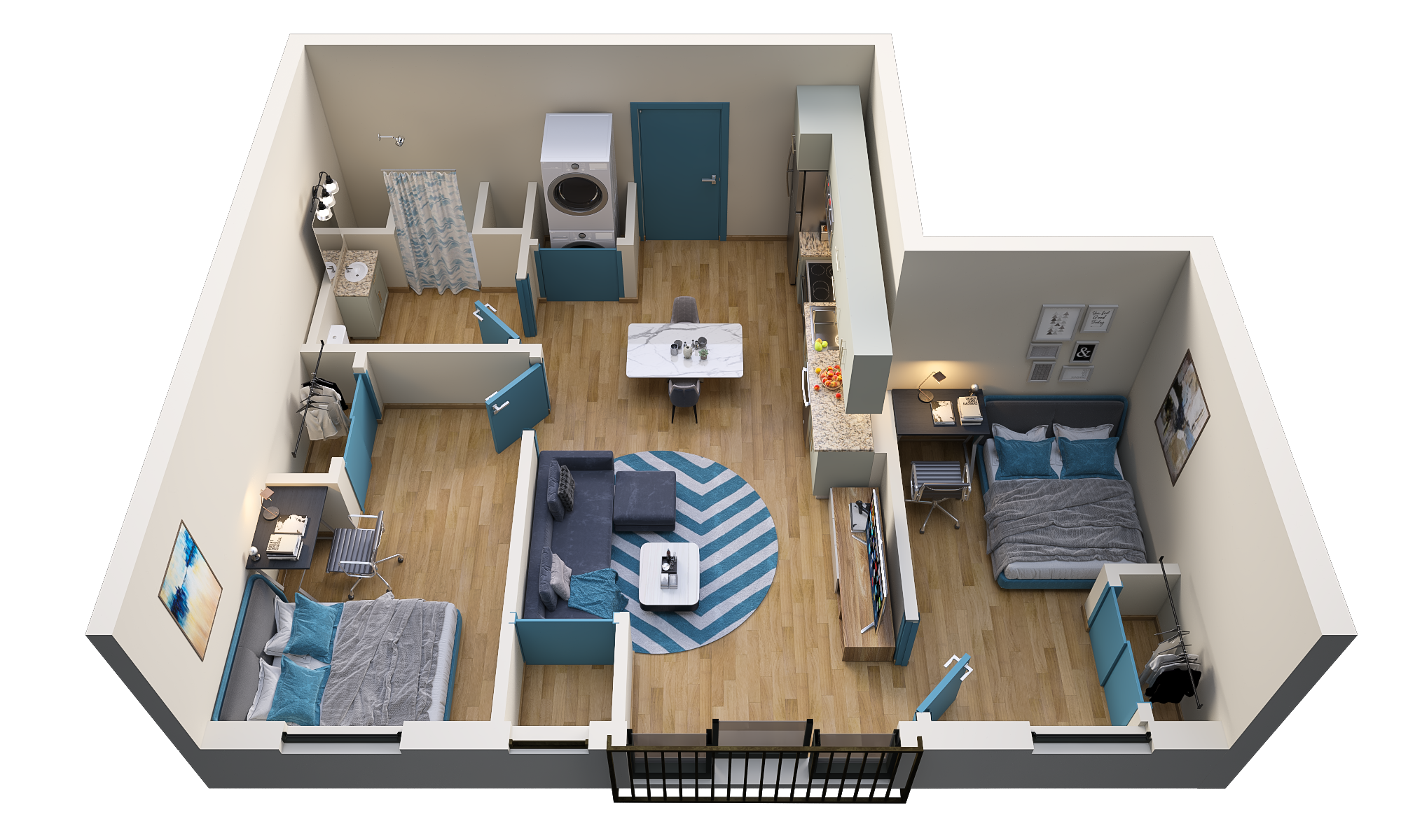 20 Housing units 3D plans-4