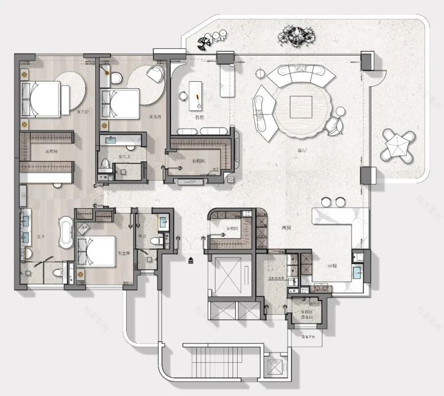 王海东300㎡法式现代:黑白之间 自有诗意丨中国西安-18