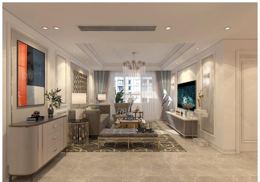 天津绿道丹庭美式轻奢复式设计-22