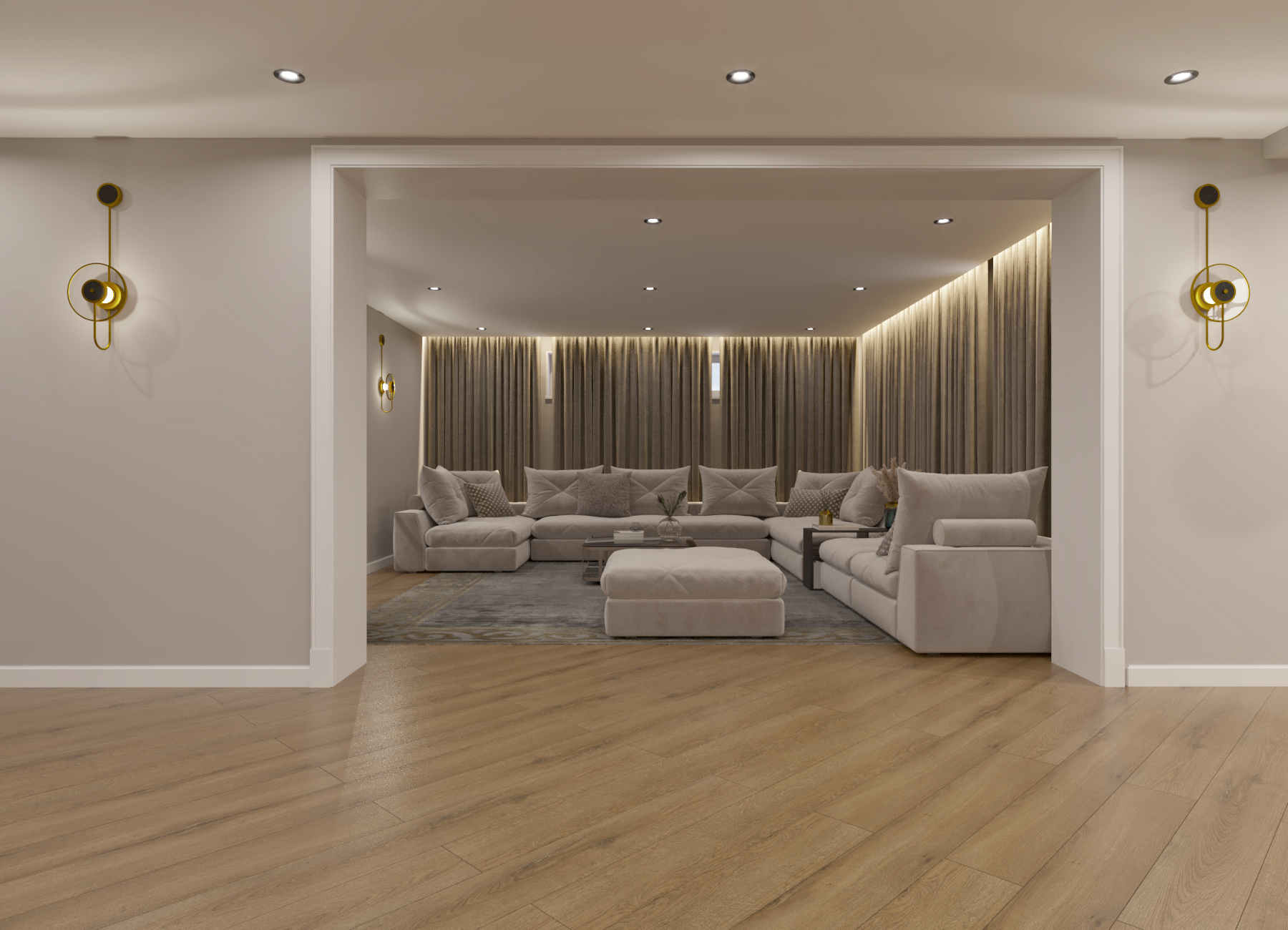 Basement floor design with two dressing rooms-6